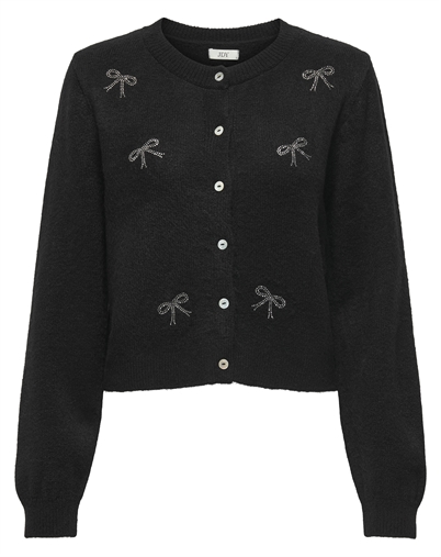 JDY - JDYFaye O-Neck Bow Cardigan - Black/W. Silver